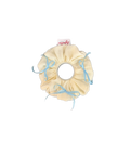 奶黄蓝色蝴蝶结发圈 Cream Blue Bows Scrunchie