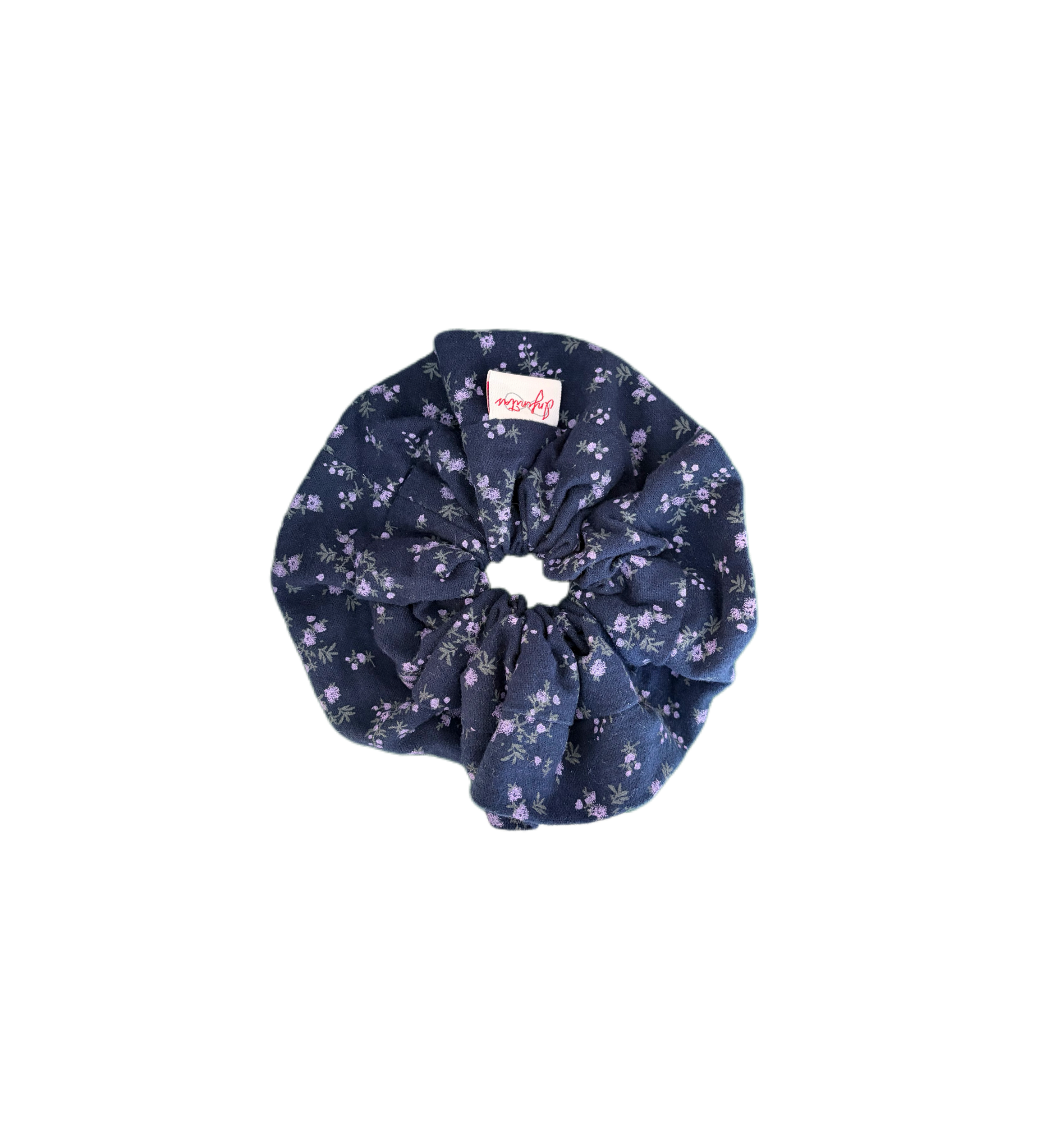 藏青碎花髮圈 Navy Floral Scrunchie