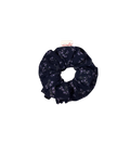 藏青色紫碎花發圈 Navy Scrunchie with Purple Blooms