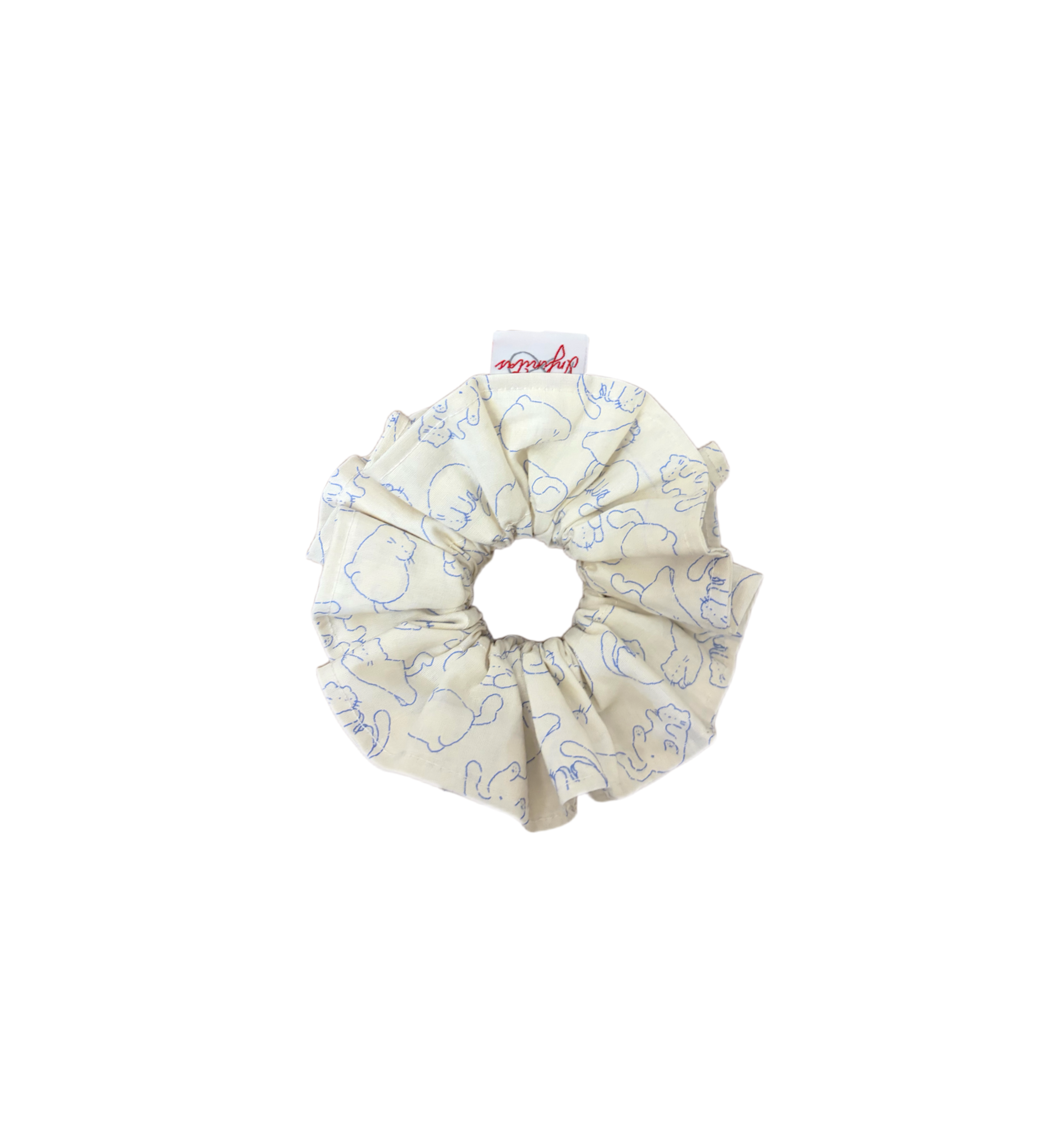 雙層白底貓咪發圈 Double-layer White-base Cat Scrunchie