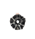 黑白格银蝴蝶结发圈 Black & White Checkered Bow Scrunchie