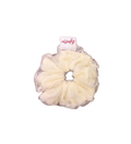 奶白紗邊碎花髮圈 Cream Tulle Floral Scrunchie