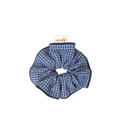 復古藍格紋包邊發圈 Navy Plaid Trimmed Scrunchie