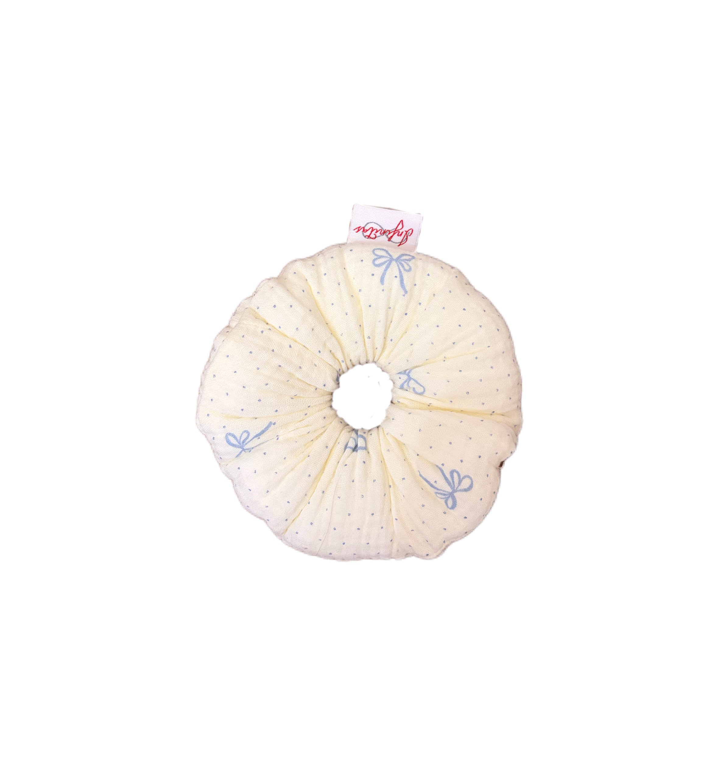 奶黄蝴蝶結波點棉花髮圈 Cream Bow & Dot Puffer Scrunchie