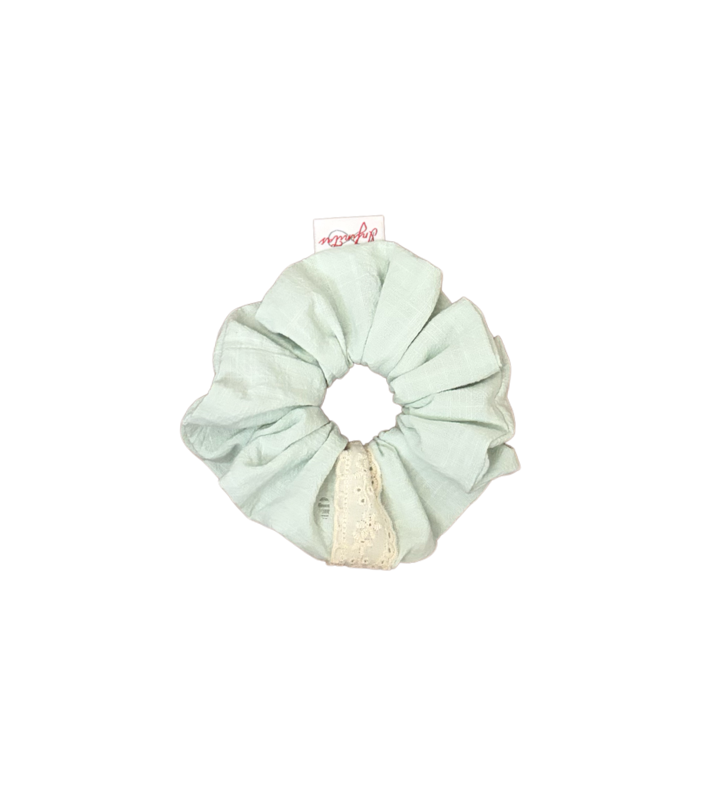 薄荷綠蕾絲髮圈 Mint Green Lace Scrunchie