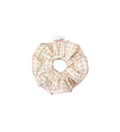 粉白格子包邊髮圈 Pink and White Plaid Scrunchie with Trim