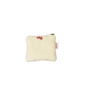奶白雲朵蝴蝶結小物袋 Cream Puffer Pouch with Red Bows