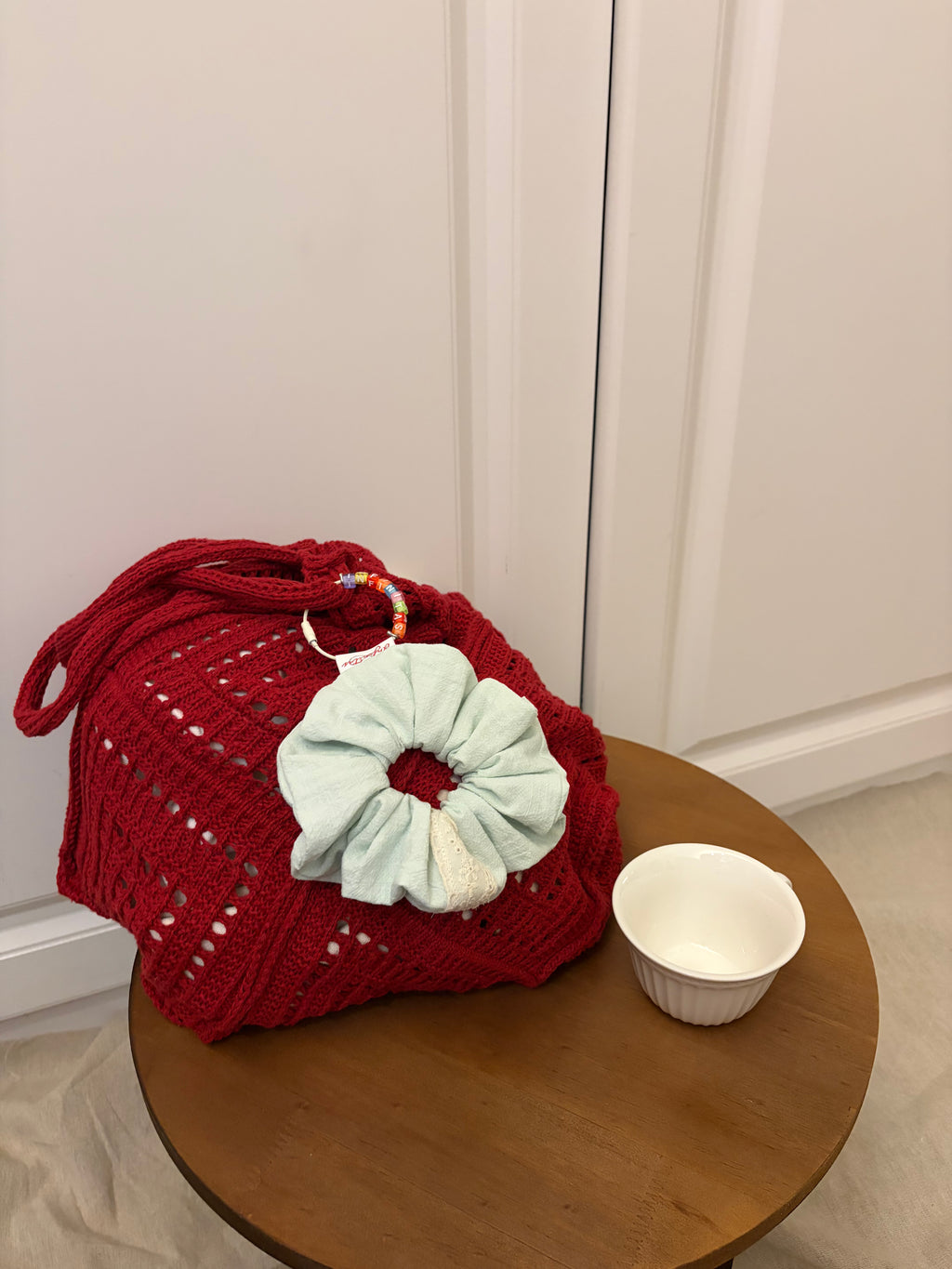 薄荷綠蕾絲髮圈 Mint Green Lace Scrunchie