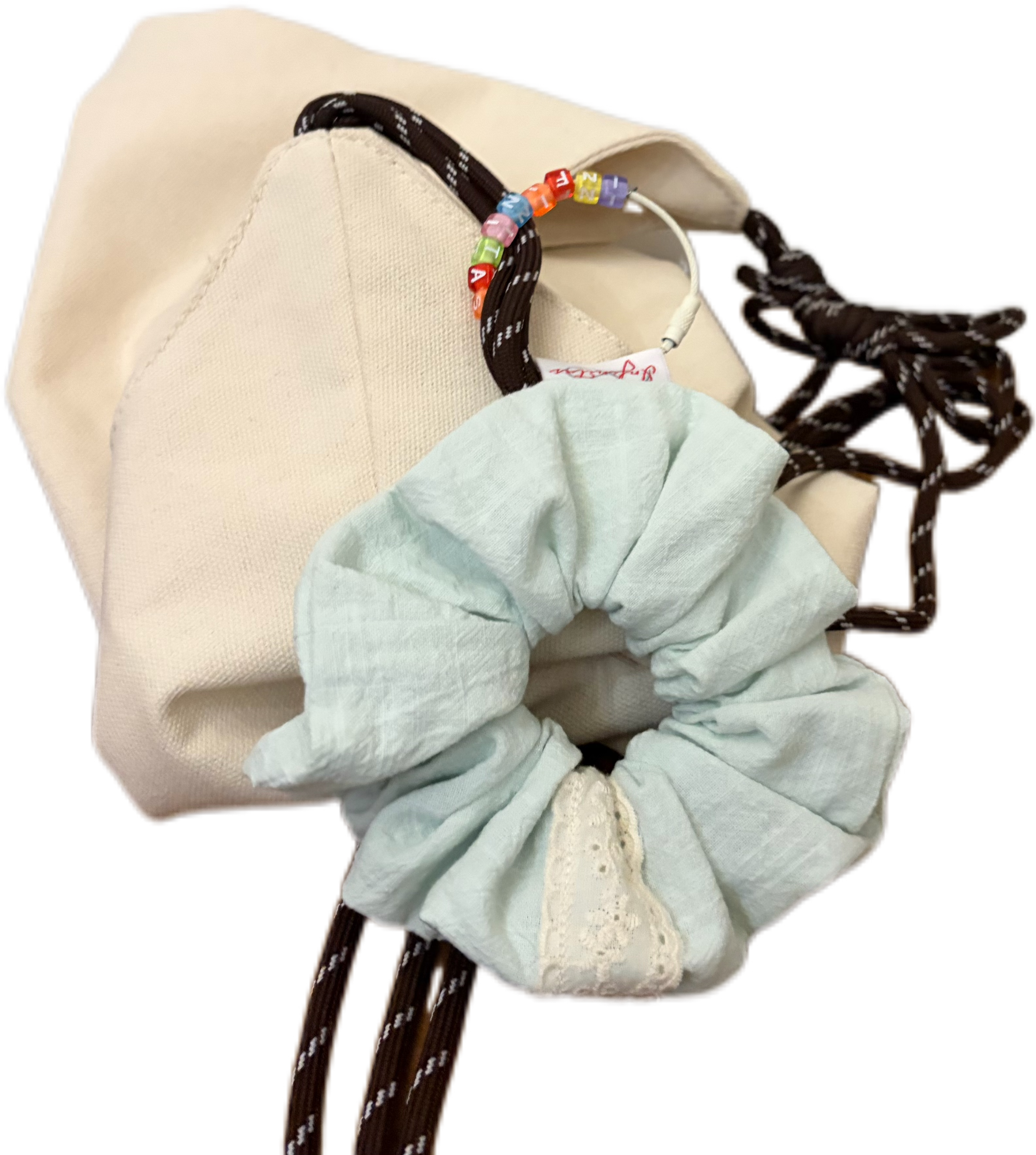 薄荷綠蕾絲髮圈 Mint Green Lace Scrunchie