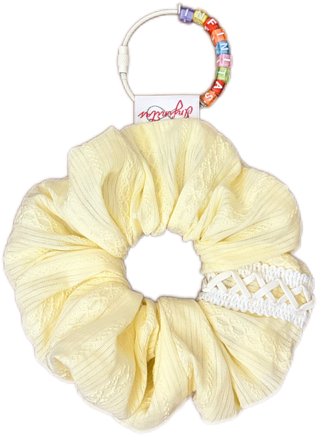 淺黃蕾絲髮圈 Light Yellow Lace Scrunchie