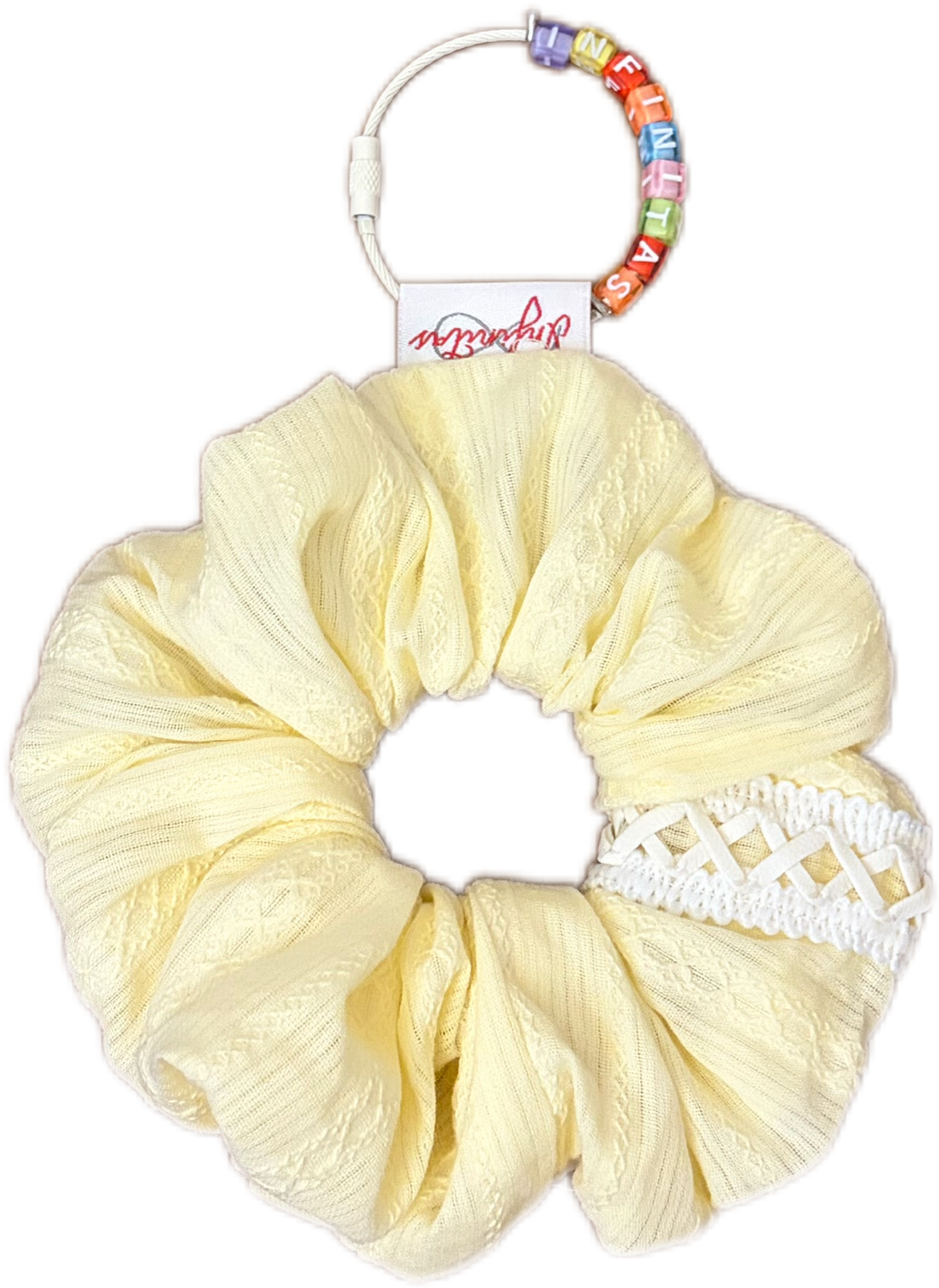 淺黃蕾絲髮圈 Light Yellow Lace Scrunchie