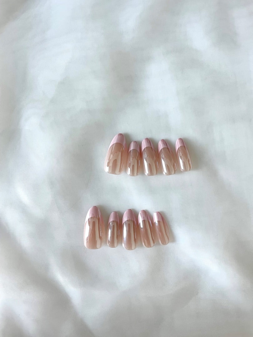 Pink Gradient Coffin Nails